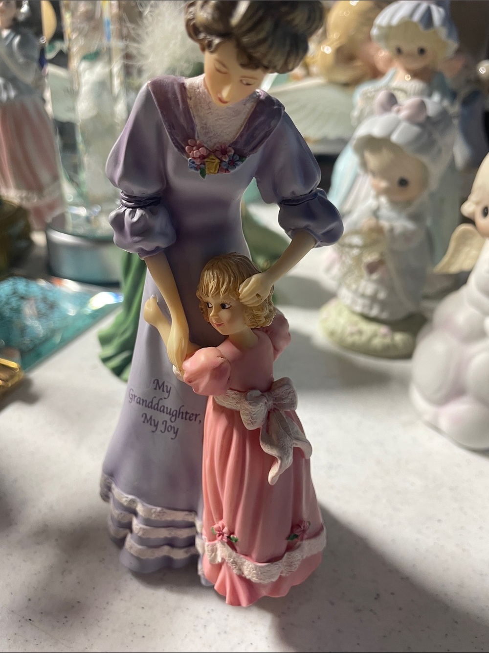 Porcelain 'My Granddaughter, My Joy' Figurine in Lavender and Pink - Brand: